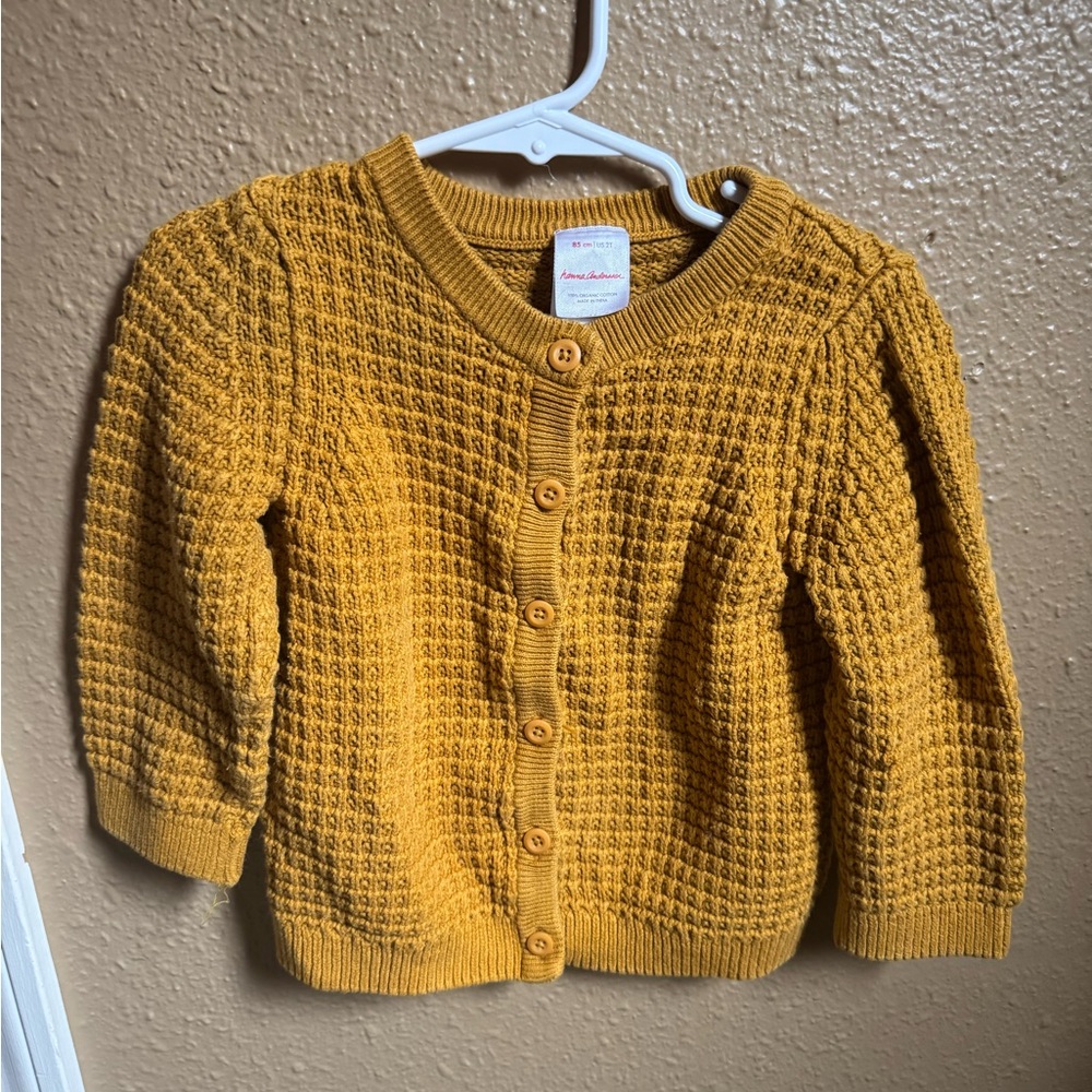 Hanna Andersson Golden Knit Cardigan size 3 t